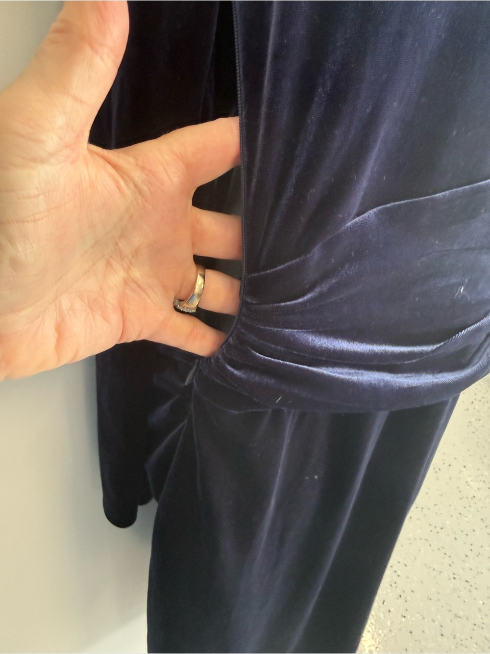Lauren Ralph Black Label NWT Midnight Blue Velvet Long-Sleeve Sheath Dress - Picture 7 of 11